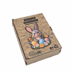 Puidust pusle PuzzleOK Rabbit With eggs, 19 cm x 14 cm, 53 tk, mitmev&auml;rviline