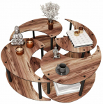 Kohvilaudade komplekt Kalune Design Yi Yang, p&auml;hklipuu v., 70 cm x 70 cm x 38 cm, 4 tk