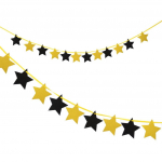 Vanik Party Deco Stars, kuldne v./must v., 300 cm