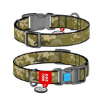 Kaelarihm koertele Waudog QR Military, roheline v., 330 - 490 mm x 25 mm, L