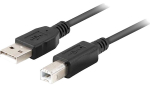 Kaabel Lanberg CA-USBA-15CU-0018-BK USB Type-A Male, USB Type B Male, 1.8 m, must v.