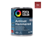 Emailv&auml;rv, universaalsed Pentacolor Anti Rust Hammered, l&auml;ikiv, 0.75 l, punane v.