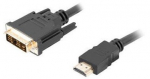 Juhe Lanberg HDMI to DVI-D Single Link CA-HDDV-10CC-0030-BK HDMI 19 pin male, DVI-D male, 3 m, must v.