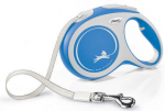 Automaatne jalutusrihm Flexi New Comfort Tape, sinine v./valge v., L 8m