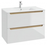 Vannitoakapp valamuga Deftrans Stilla D80 + Plan 80, tamm v./valge v., 45 cm x 80 cm x 60 cm