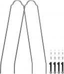Poritiibade kinnitused SKS Velo 55 U-Stays Cross MUDG278, metall, h&otilde;be, 2 tk