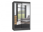 Riidekapp IGA 120, antratsiit v., 120 cm x 61 cm x 200 cm, peegliga