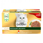 Kassi m&auml;rgtoit Gourmet Gold, veiseliha/kalaliha/kanaliha, 0.085 kg x 4 tk