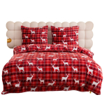 J&otilde;ulu voodipesu komplekt PEKA-08, valge v./punane v., 70 x 80 cm, 200 x 220 cm