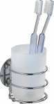 Hambaharjahoidja Wenko Classic Turbo-Loc, valge v./kroom v., 14 cm x 14 cm x 10 cm
