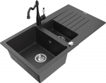 K&ouml;&ouml;givalamu koos kraaniga Mexen Matias, vaik/graniit, 90 cm x 50.5 cm x 20 cm, must/h&otilde;be/black granite