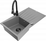 K&ouml;&ouml;givalamu koos kraaniga Mexen Cesar, graniit, 77.5 cm x 47 cm x 20 cm, grey+black v.