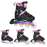 J&auml;&auml;uisud - rulluisud Nils Extreme 4in1 NH10905, must v./mitmev&auml;rviline, 35-38