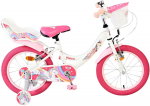 Lisaratastega laste jalgratas, laste Volare Unicorn FW H74, valge, 16"