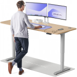 Arvutilaud reguleeritava k&otilde;rgusega Desktronic HomePro, 200 cm x 80 cm, 63 - 128 cm, hall v./bamboo v.