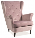 Tugitool Scandinavian Lady Velvet, roosa v., 75 cm x 85 cm x 101 cm