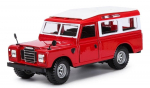 M&auml;ngu maastur Bburago Land Rover, 1:24, valge v./must v./punane v.