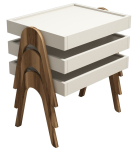 Kohvilaud Kalune Design Roma, kreemjasvalge/p&auml;hklipuu v., 32 - 40 cm x 40 cm x 54.3 - 61.8 cm