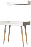 Kirjutuslaud ja riiul Kalune Design Ballony, valge v.