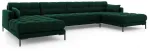 Diivan Micadoni Home Mamaia Velvet Panoramic, tumeroheline v., 383 x 185 cm x 75 cm