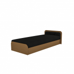 Voodi &uuml;hekohaline Parys Sawana 14, 80 x 190 cm, must v., madratsiga, p&otilde;hjalippidega