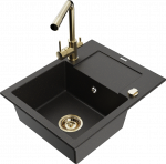 K&ouml;&ouml;givalamu Mexen Enzo 6506571005-75+671600-50+66911-50, graniit, 57 cm x 46 cm x 17.4 cm, kuldne/must