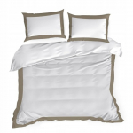 Voodipesukomplekt Laura, valge v./tume liiv v., 70 x 80 cm, 200 x 220 cm