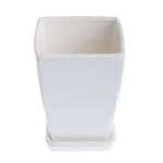 Lillepott Papartis, keraamiline, 12 cm x 12 cm, &Oslash; 12 cm, valge v.