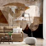 Fototapeet Artgeist Geometric Abstraction With Shapes - Composition In Brown Colours, 105 cm x 150 cm