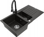 K&ouml;&ouml;givalamu koos kraaniga Mexen Matias Elia, graniit, 90 cm x 50.5 cm x 20 cm, metallic black / gold