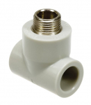 Kolmik (kolme haruga) Sanitas PPR 27.2520, 90 &deg;, 1/2 tolli - v&auml;liskeere/25 mm -Joodetav sisemine pool, pol&uuml;prop&uuml;leen (pp)