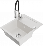 K&ouml;&ouml;givalamu koos kraaniga Mexen Enzo, vaik/graniit, 57.6 cm x 46.5 cm x 17.4 cm, valge