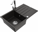 K&ouml;&ouml;givalamu koos kraaniga Mexen Bruno, vaik/graniit, 79.5 cm x 49.5 cm x 20 cm, kuldne/must