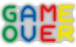 Dekoratsioon Manta Style Neon Lights Game Over LED-valgustusega, 16.1 cm, sinine v./punane v./kollane v.