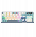 Juhtmevaba m&auml;nguklaviatuur Royal Kludge S98 Light Cloud Chartreuse Switches, Inglise (US), valge v./hall v./helesinine v.