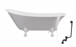 Vann, teisaldatav Besco Olaya Glam, 160 cm x 68 cm x 68 cm, ovaalne, h&otilde;be/must