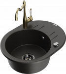 K&ouml;&ouml;givalamu Mexen Kevin, graniit, 45.8 cm x 58.06 cm x 19 cm, kuldne v./must v.