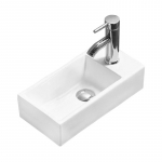 Vannitoa kraanikauss Mexen Inez Left, keraamiline, 45 cm x 25 cm x 12 cm, valge v.