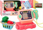 Poe m&auml;nguasjad, kassaaparaat ja ostukorvi Lean Toys Calculator, roosa v.