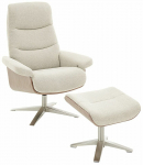 Tugitool koos jalatoega MC Akcent Amasra AMA036WW, p&auml;hklipuu v./beež v., 81 cm x 82 cm x 107 cm