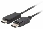 Kaabel Lanberg CA-DPHD-11CC-0050-BK Displayport Male, HDMI Male, 5 m, must v.
