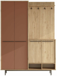 Esiku kapp Kalune Design OS1-SK, tamm v./tile red v., 35.5 cm x 147.4 cm x 195.6 cm