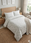 Voodipesukomplekt Homla Basic EC Clover 246237, valge v./roheline v., 70 x 80 cm, 220 x 200 cm, 3 os.