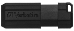 USB m&auml;lupulk Verbatim PinStripe, must v., 64 GB