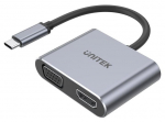 Adapter Unitek USB-C to HDMI / VGA V1126A USB-C male, HDMI / VGA female, hall v.