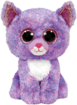 Pehme m&auml;nguasi TY Beanie Boo Cat Cassidy, violetne v., 15 cm