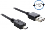 Kaabel Delock EASY-USB 83365 USB A, USB 2.0 Type Mini-B male, 5 m, must v.