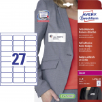 Kleebis Avery Zweckform Self Adhesive Name Badges L4784-20, 2.96 cm x 6.35 cm, valge v.