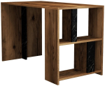 Kirjutuslaud ja riiul Kalune Design Lima Marble, 120 cm x 60 cm, 75.4 cm, must v./p&auml;hklipuu v.
