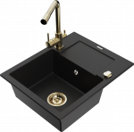 K&ouml;&ouml;givalamu Mexen Enzo 6506571005-77+671600-50+66911-50, graniit, 57 cm x 46 cm x 17.4 cm, kuldne/must